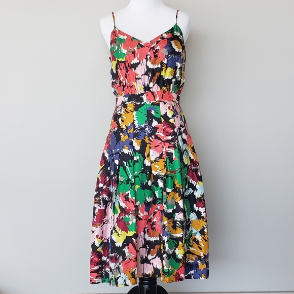 J. Crew Silk Floral Spaghetti Strap Dress - Picture 2 of 3